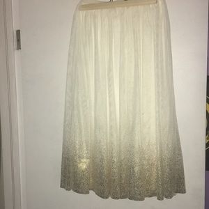 Long white and gold skirt
